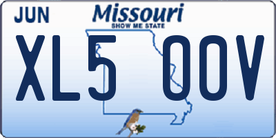 MO license plate XL5O0V