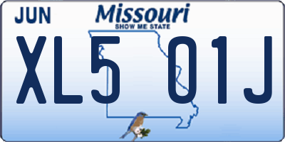 MO license plate XL5O1J