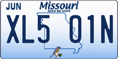 MO license plate XL5O1N