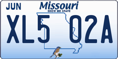 MO license plate XL5O2A