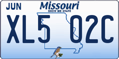 MO license plate XL5O2C