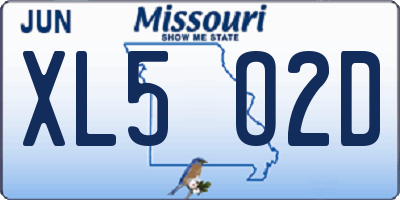 MO license plate XL5O2D
