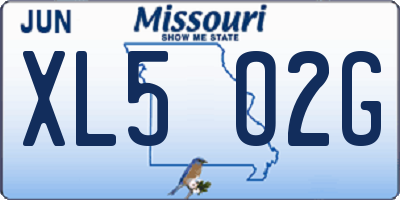 MO license plate XL5O2G