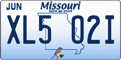 MO license plate XL5O2I