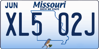 MO license plate XL5O2J