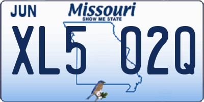 MO license plate XL5O2Q