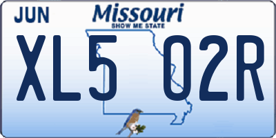 MO license plate XL5O2R