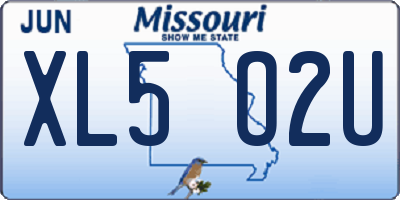 MO license plate XL5O2U