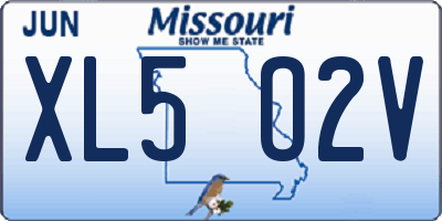 MO license plate XL5O2V