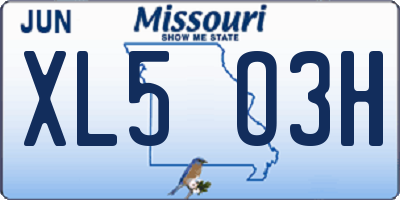 MO license plate XL5O3H