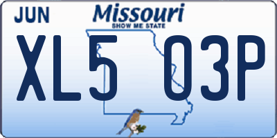MO license plate XL5O3P