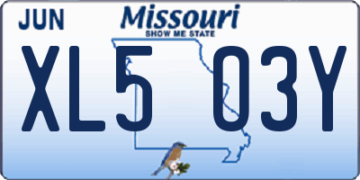MO license plate XL5O3Y