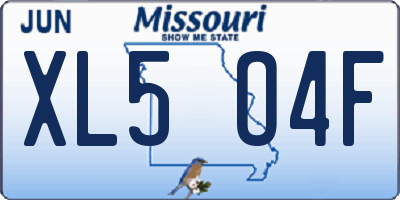 MO license plate XL5O4F