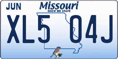 MO license plate XL5O4J