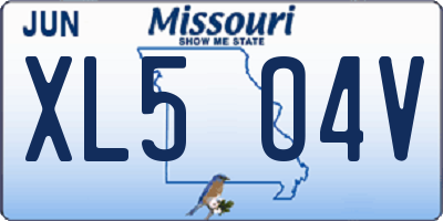 MO license plate XL5O4V