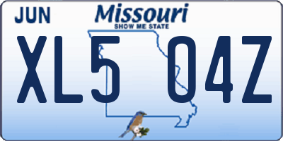 MO license plate XL5O4Z