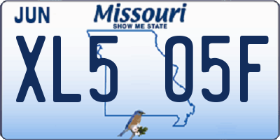 MO license plate XL5O5F
