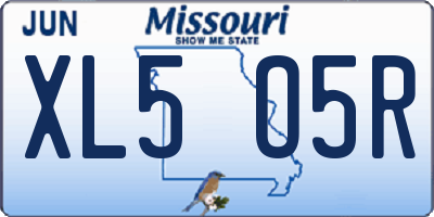 MO license plate XL5O5R