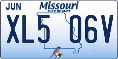 MO license plate XL5O6V
