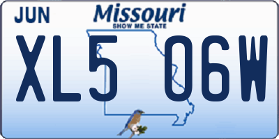 MO license plate XL5O6W