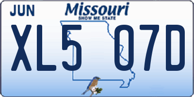 MO license plate XL5O7D
