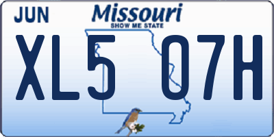 MO license plate XL5O7H