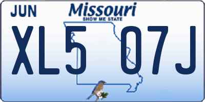MO license plate XL5O7J