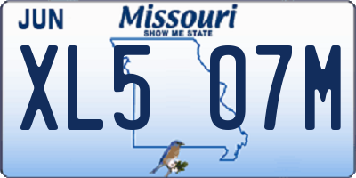 MO license plate XL5O7M