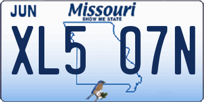 MO license plate XL5O7N