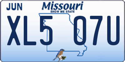 MO license plate XL5O7U
