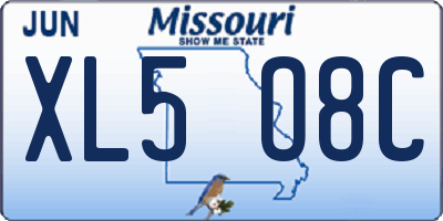 MO license plate XL5O8C