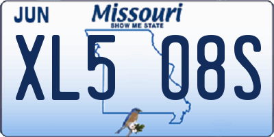MO license plate XL5O8S