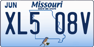 MO license plate XL5O8V