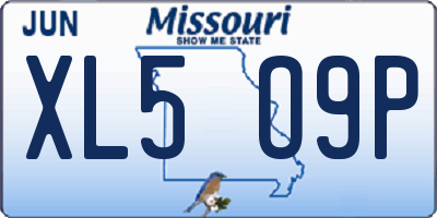 MO license plate XL5O9P