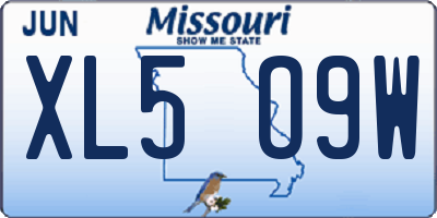 MO license plate XL5O9W