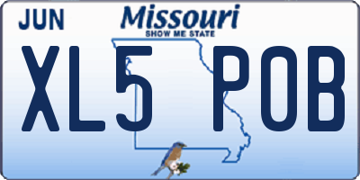 MO license plate XL5P0B