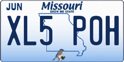 MO license plate XL5P0H