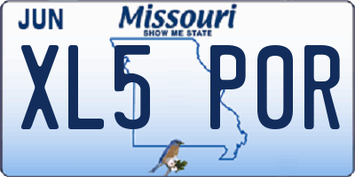 MO license plate XL5P0R