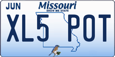 MO license plate XL5P0T