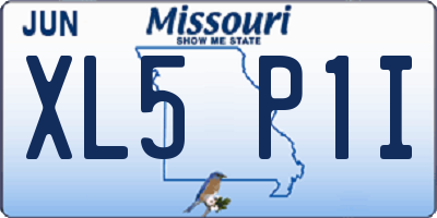 MO license plate XL5P1I