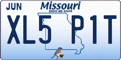MO license plate XL5P1T