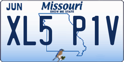 MO license plate XL5P1V