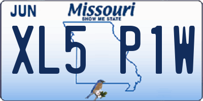 MO license plate XL5P1W