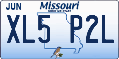 MO license plate XL5P2L