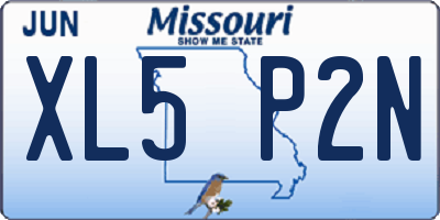 MO license plate XL5P2N