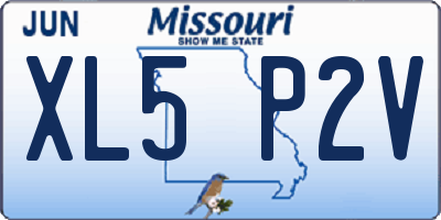 MO license plate XL5P2V