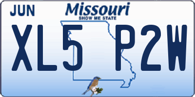 MO license plate XL5P2W