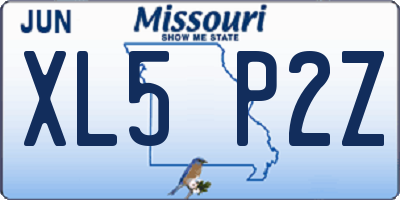 MO license plate XL5P2Z