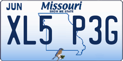 MO license plate XL5P3G