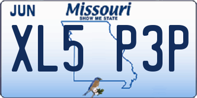 MO license plate XL5P3P